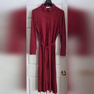 Indi & Cold  Red Long Sleeve Dress